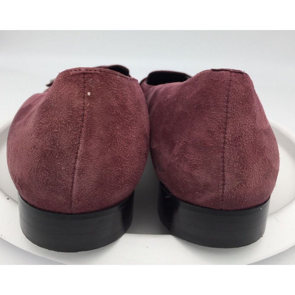 Enrico Gori Burgundy Suede Firenzi Womens' Apron Toe Slip Ons Sz 8M Italy - Picture 6 of 10